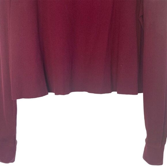 Pink Waffle Knit Raw Hem Crop Top - Picture 3 of 8